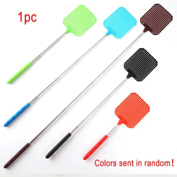 

Telescopic Bug Killer Insect Mosquito 73cm Extendable Hand Racket Catcher Plastic Bug Pest Reusable Color Randomly Fly Swatter