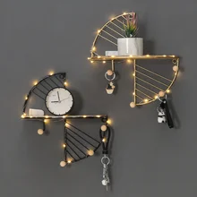 Metal Wall Shelf Creative Bedroom Wall Home Iron Wall Hanging Basket Wall Cosmetics Storage Rack