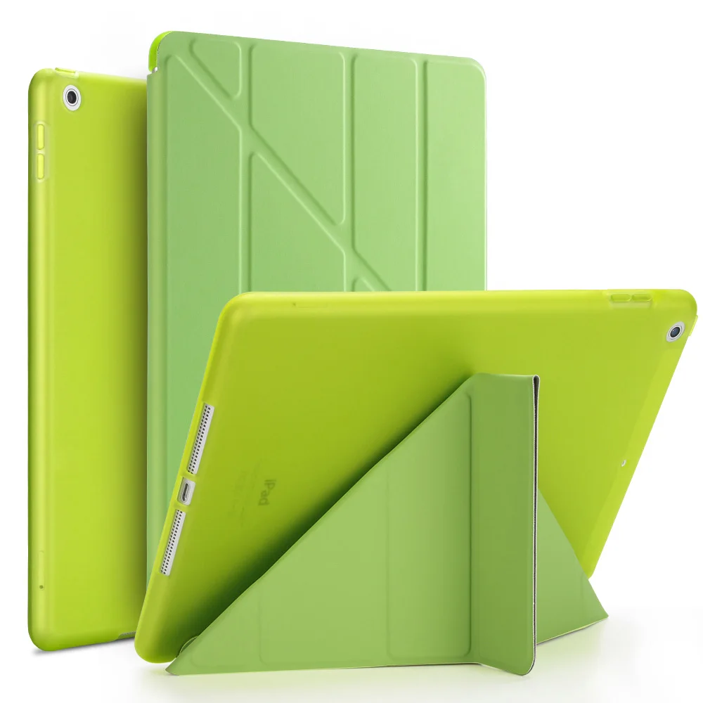 GOLP Чехол для iPad Air 2, PU кожаный чехол-подставка с откидной передней крышкой из мягкого ТПУ Смарт-Чехол для iPad Air 2 - Цвет: Green