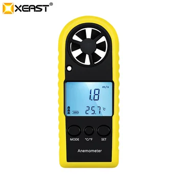 

XEAST 2020 New HT383 Handheld Anemometer Portable Anemometer Instrument Anemometer with LCD Backlight Bright Yellow Air Detector