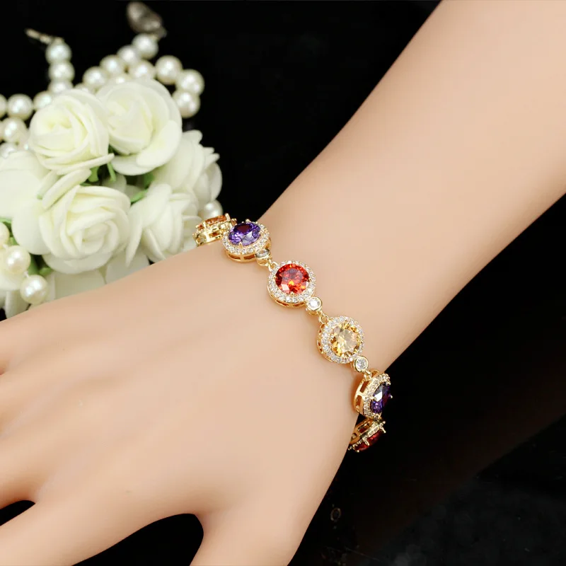 Wong Rain Romantic Cute 925 Sterling Silver Rubby Amethyst Citrine Gemstone Bangle Charm Bracelets Fine Jewelry Wholesale