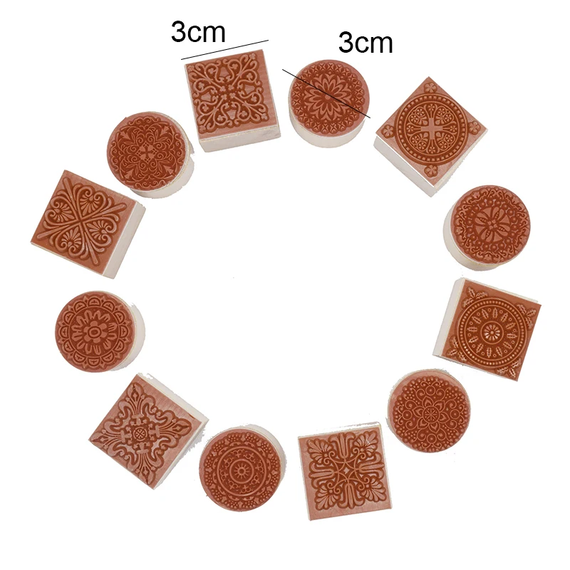 Square Round Pottery Stamp Baroque Mandala Lace Texture Embosser Ceramic Clay Jewelry Sculpture Model Making Impressions