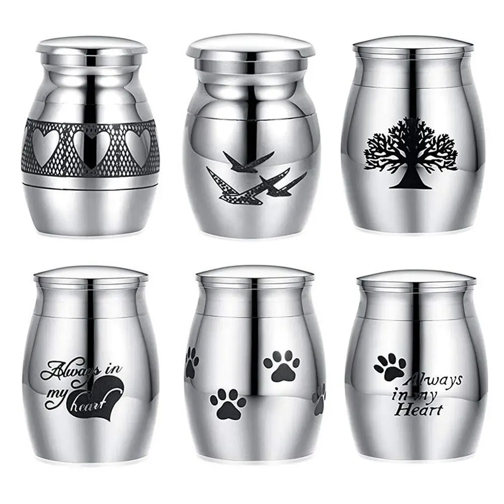 Customize Stainless Steel Cremation Urn for Pet Ashes Keepsake Miniature Burial Funeral Urns for Sharing Ashes Dogs Cats Human cremation urn