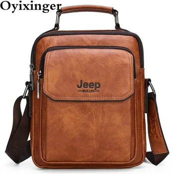 

Oyixinger Men's Laptop Bag Business Male Leather HandBag Casual Shoulder&crossbody Bags For IPad Fashion Small Bag Sac A Main