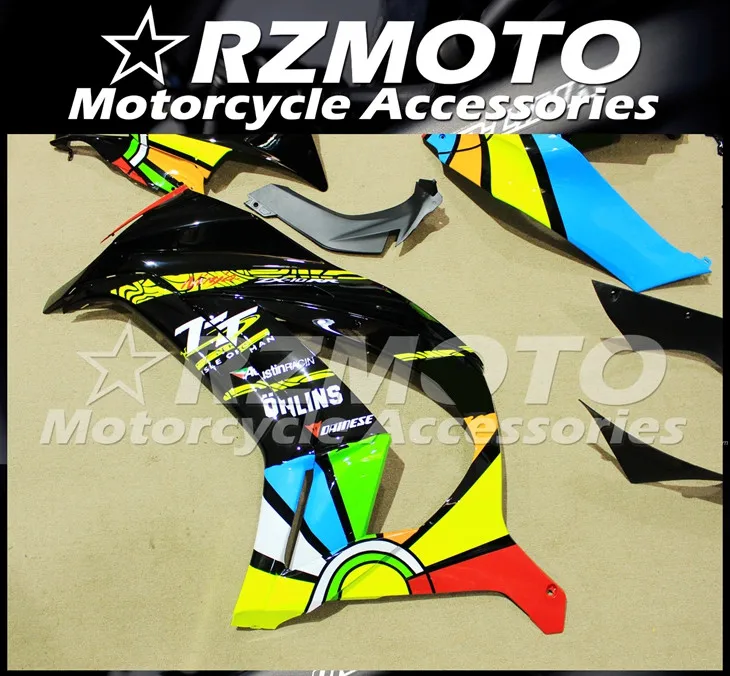4 подарки ABS Обтекатели комплект подходит для kawasaki Ninja ZX-10R 2011 2012 2013 10R, возрастом 11, 12, 13, 14, 15, тела, цвет красный, желтый, классные