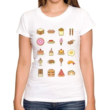 

Cheapest 2020 Summer Fashion Yummy Food Design Women T-shirt Short Sleeve Casual Lady Tops Cartoon Bread Printed Novelty Tee