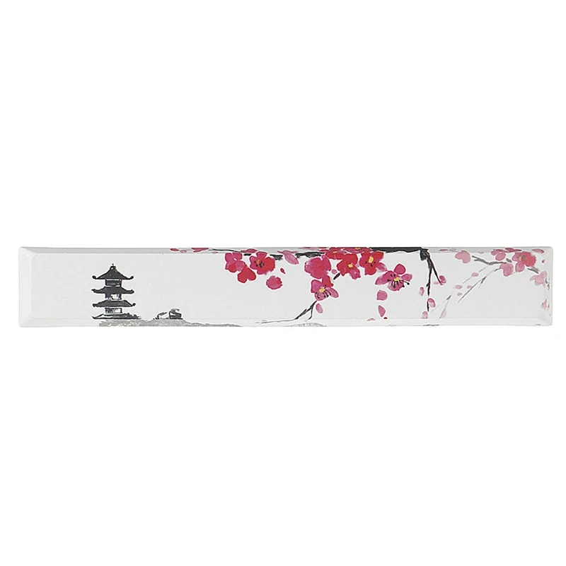 Five-Sided Dyesub 6.25U Novelty Keycap PBT Pagoda Plum Blossom Space Bar