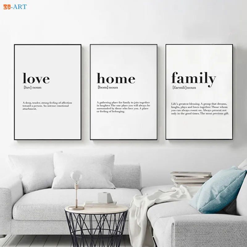 Минималистичный домашний постер с принтом Love Family Nordic Wall Art для гостиной Moedrn холст