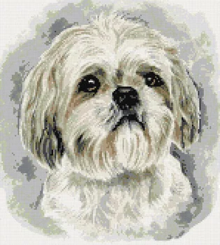 

Cute Pet Dog Foreign Trade Wholesale Graphic Customization Grids of man xiu Living Room Decoration Cross Stitch