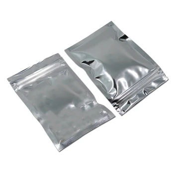 

100Pcs Plastic Bags Reclosable Silver Aluminum Foil Mylar Jewelry/Food Storage Bag Kitchen Package Bag