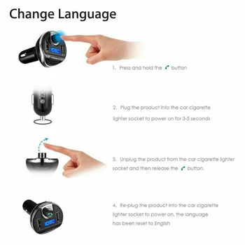 

Wireless Car Bluetooth FM Transmitter Adapter Car Fast USB Charger 47*50*87mm