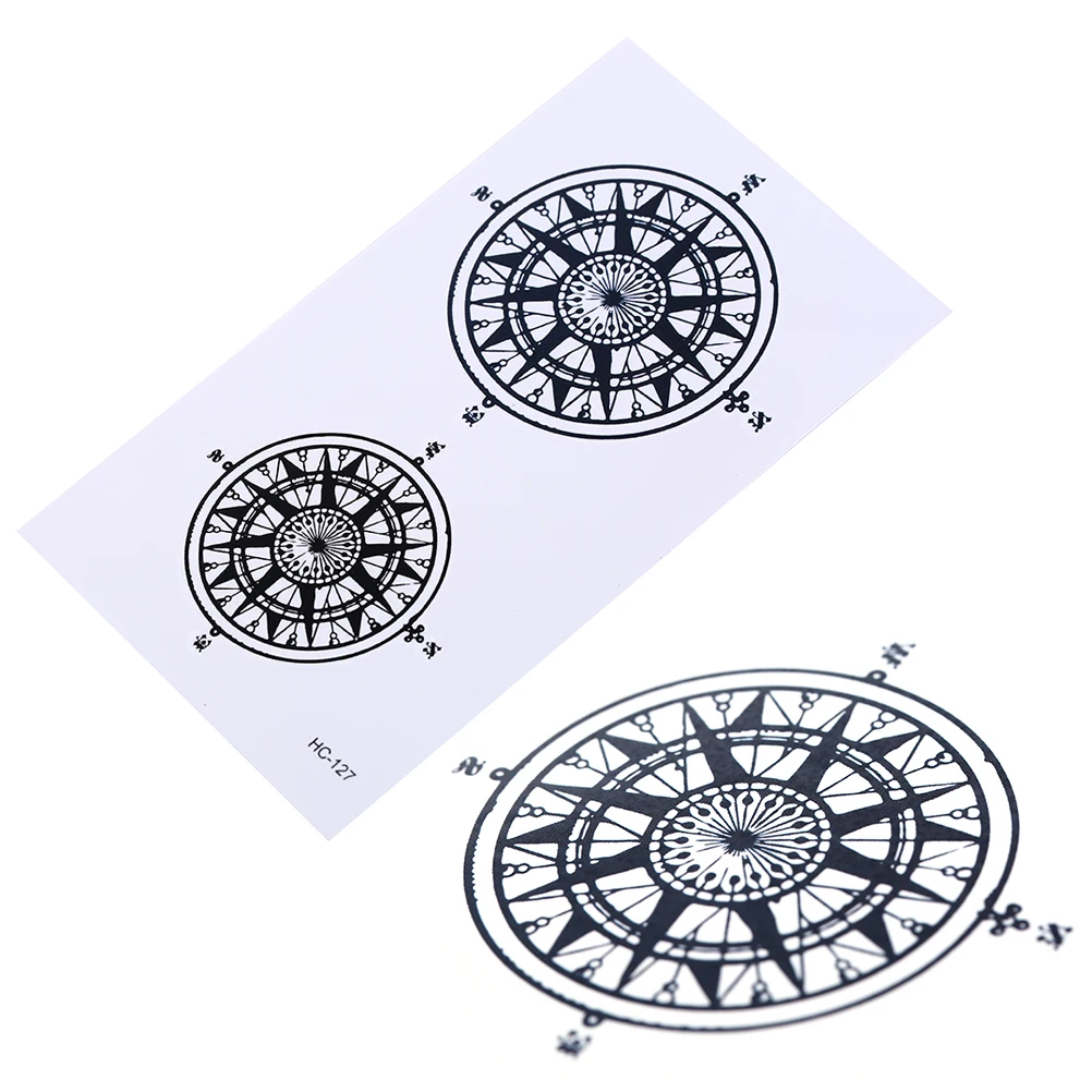 Тату наклейки с компасом и символом контракта 1 шт.|Временные тату| |