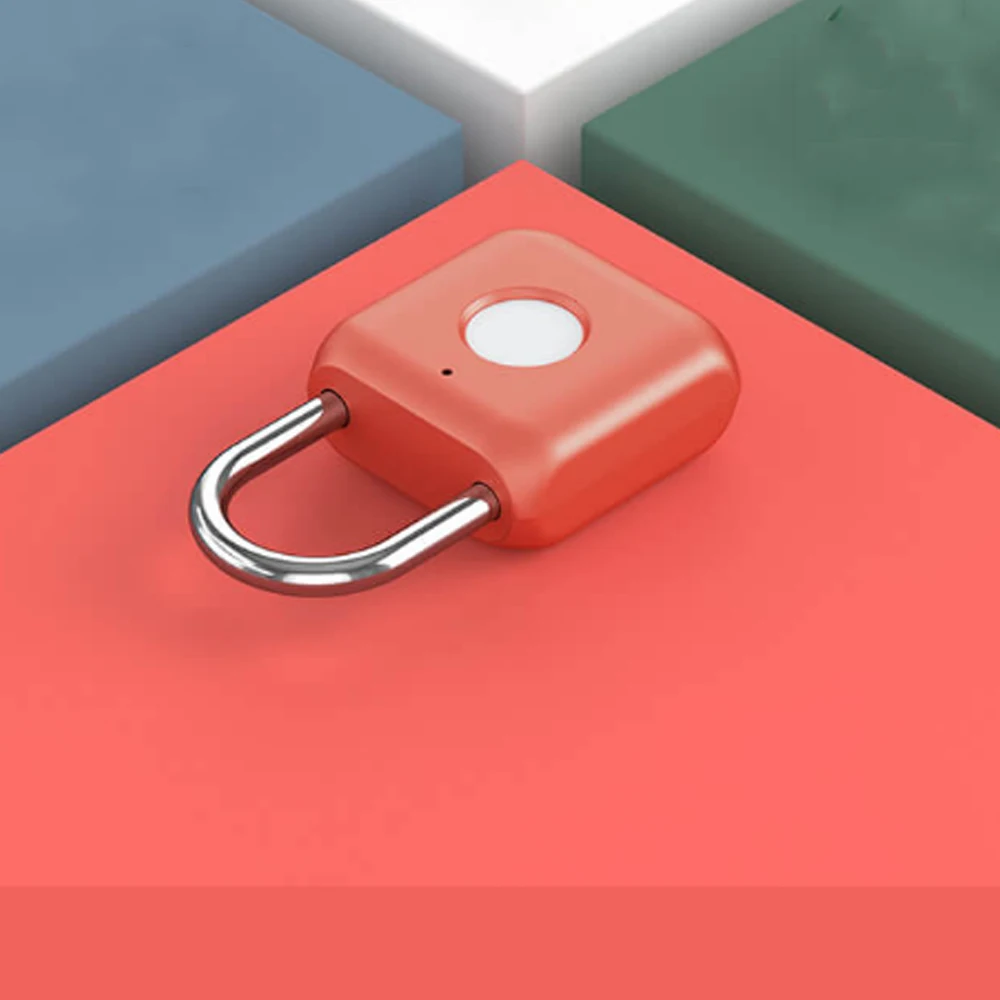 Красный Умный замок отпечатков пальцев для дверного навесного замка Micro usb зарядка для офиса Домашняя безопасность разблокировка IPX2 водонепроницаемый Интеллектуальный разблокировка - Цвет: Красный