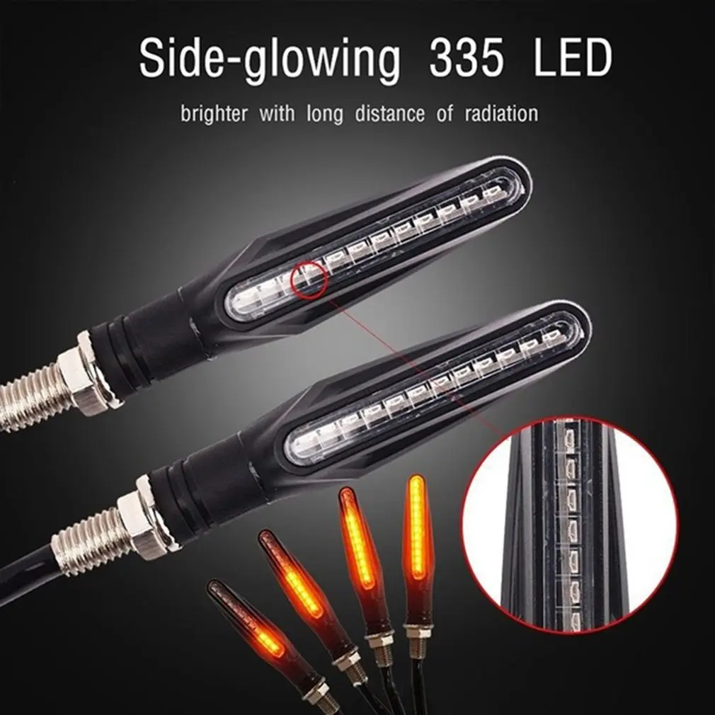 

1pcs 12V Universal LED Motorcycle Turn Signal Light IP68 Waterproof Signal Lights Amber Flasher Blinker Tail Lights Accessories