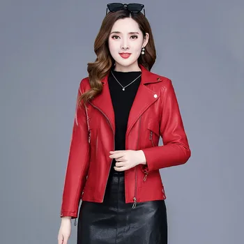 

Women's Leather Jacket Spring And Autumn Short 2020 New Fashion Jacket Wild Locomotive Female Leather Coat Women Clothing Black