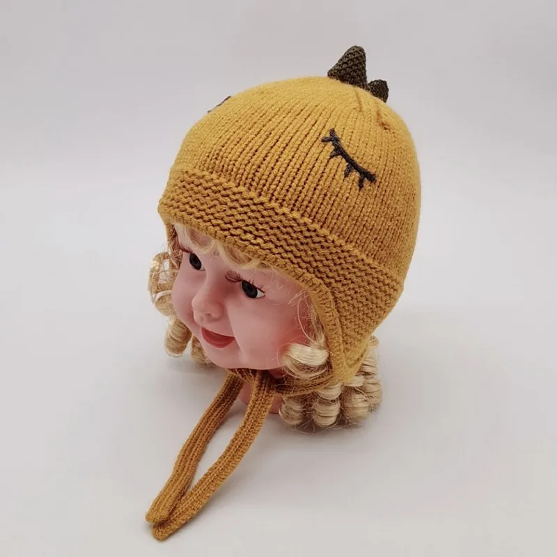 Однотонные шапки с принтом для маленьких девочек и мальчиков ясельного возраста, однотонные шапки с принтом для девочек, Зимние Повседневные шапки, головные уборы - Цвет: Y
