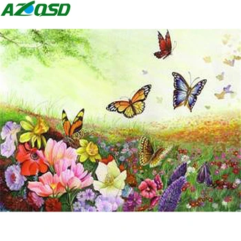 

AZQSD Picture Oil Painting By Numbers Butterfly Paint By Numbers Animal Hand Paint Kit Canvas Home Decor Gift Wall Art