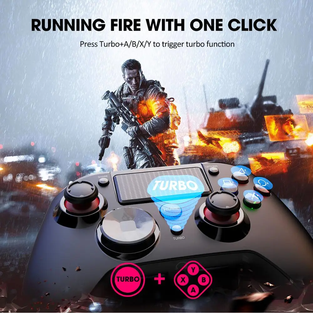 Беспроводной игровой контроллер Pictek для PS4/PC Gamer Trigger Joypad перезаряжаемый геймпад с