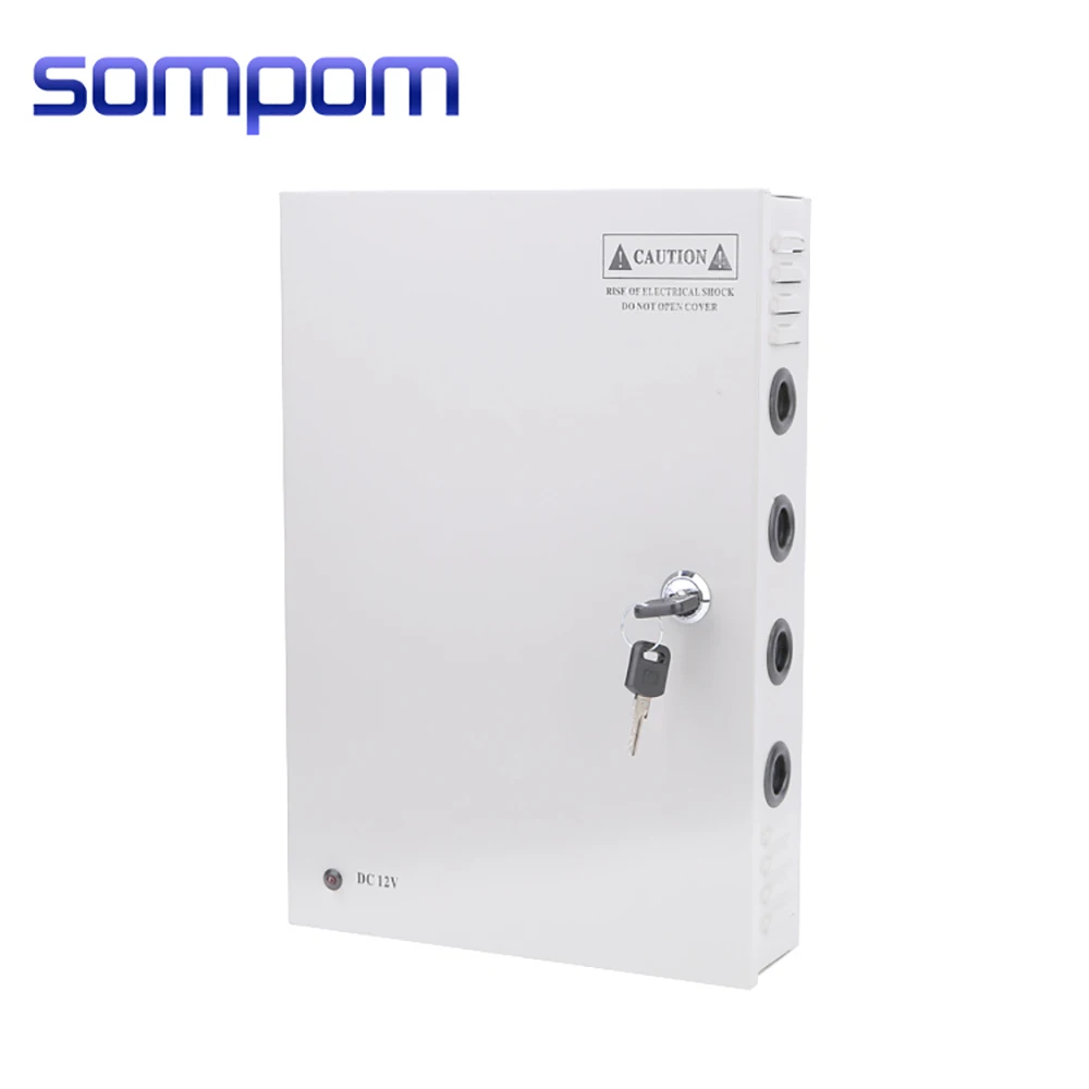 Sompom AC в DC 12V 10A 18 портов распределения CCTV камеры безопасности блок питания