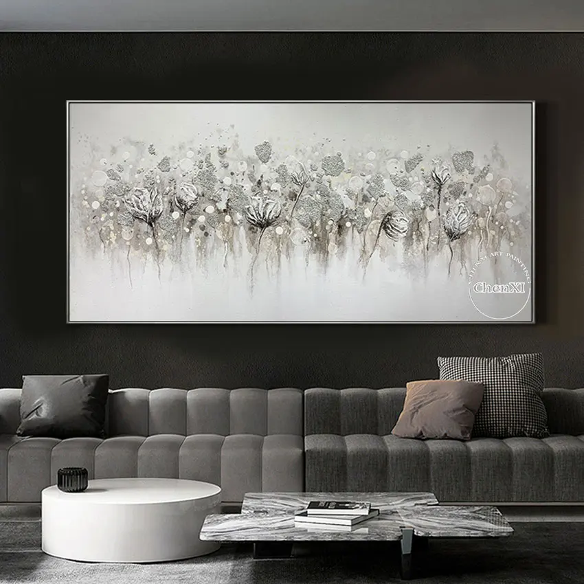 

New Arrival Dense Leaves And Flowers Beautiful Wall Art Paintings Handpainted Oil Painting On Canvas Hotel Decoration Unframed