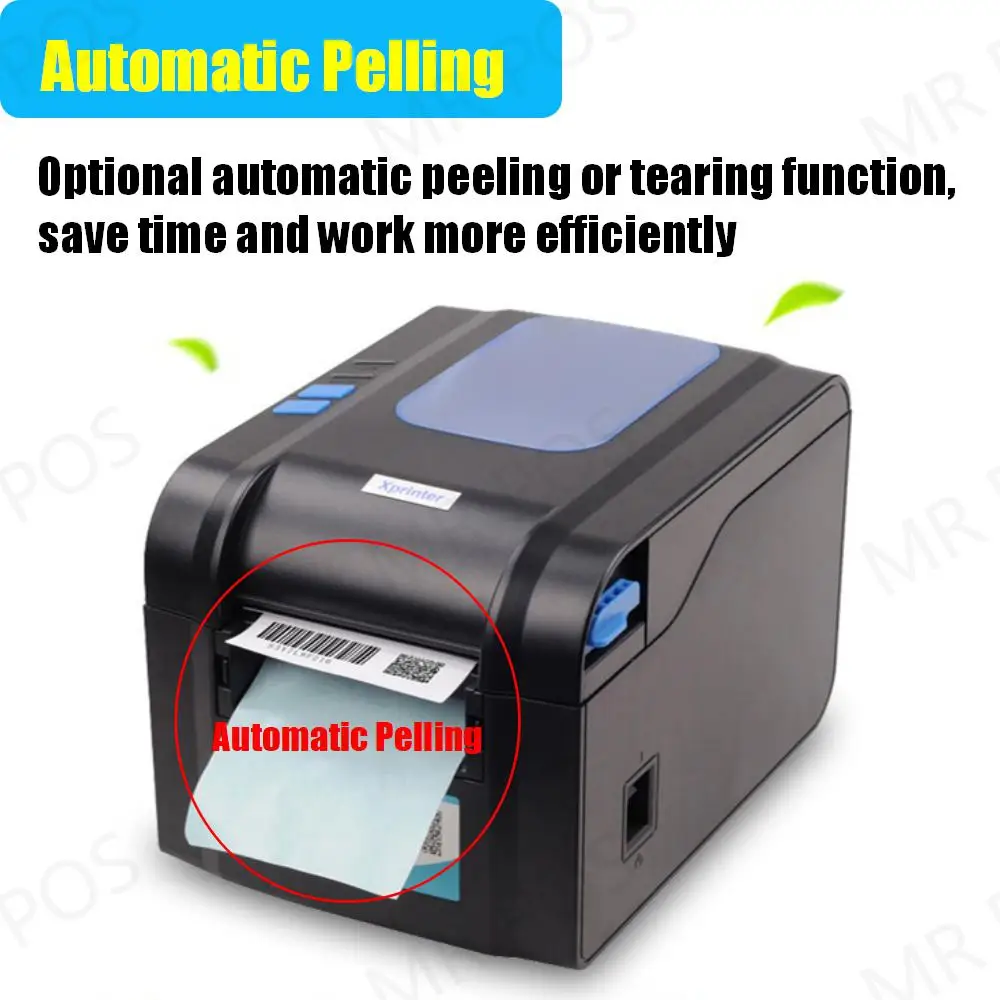 mini color printer Xprinter XP-370B 20-80mm POS Thermal Receipt Label Dual-Purpose Printer USB Sticker Printer Barcode Make Machine for Supermarket bluetooth pocket printer