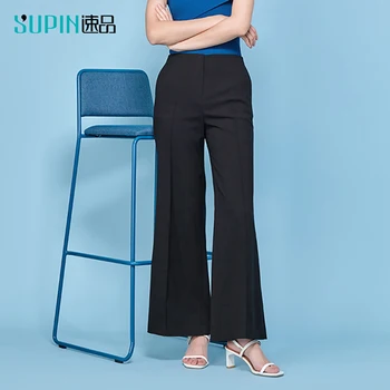

SUPIN Women Bell-Bottomed Pants Vintage H Pattern High Waist Straight Trousers Gothic Classical Loose Pants 518380012