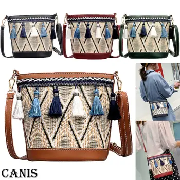 

Women's Bohemian Woven Handbag Straw Rattan Wicker Sling Bag Beach Casual Clutch