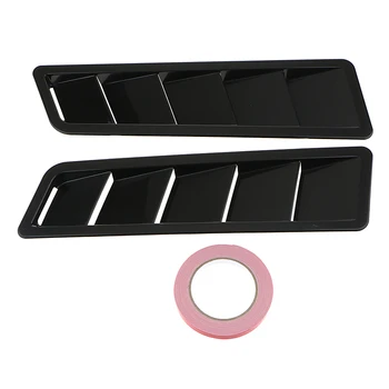 

Pair 17X5'' Black ABS Plastic Car Truck SUV Hood Panel Trim Decor Vents Louver Style