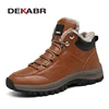 DEKABR Warm Winter Ankle Boots Men Casual Shoes Lace-Up Autumn Leather Waterproof Work Mens Boots Non-slip Snow Motorcycle Boots ► Photo 1/6