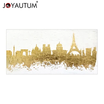 

Golden city picture modern abstract canvas painting home living room bedroom dining room wall art oil painting handmade