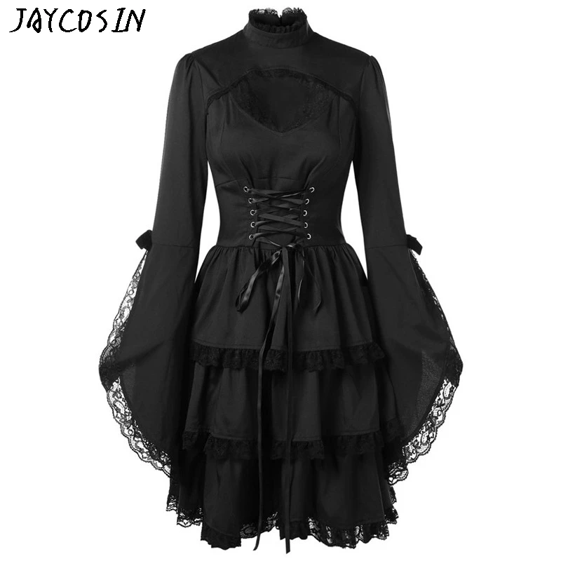 Новинка 2019 красивые платья JAYCOSIN женские с круглым вырезом расклешенными