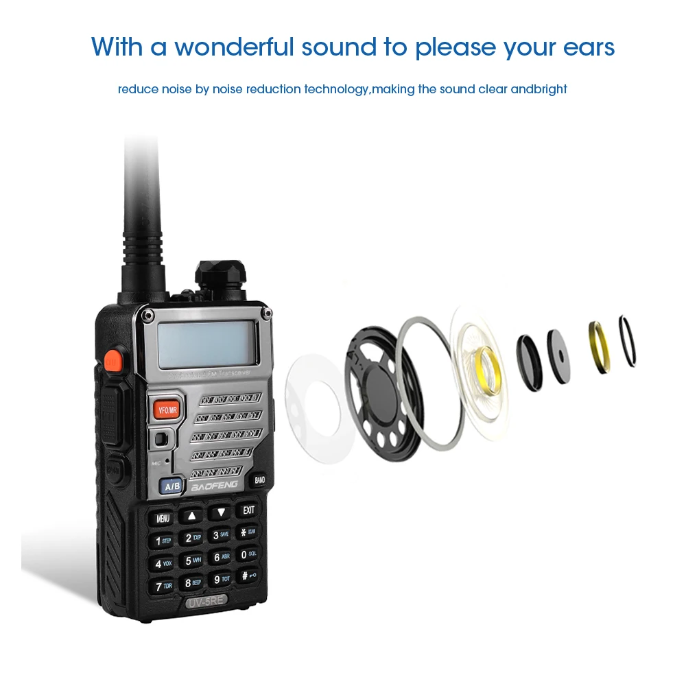 4 шт. BAOFENG UV-5RE двухдиапазонный VHF UHF любительский портативный двухсторонний радиоприемник FM приемопередатчик Любительская рация портативное переговорное устройство