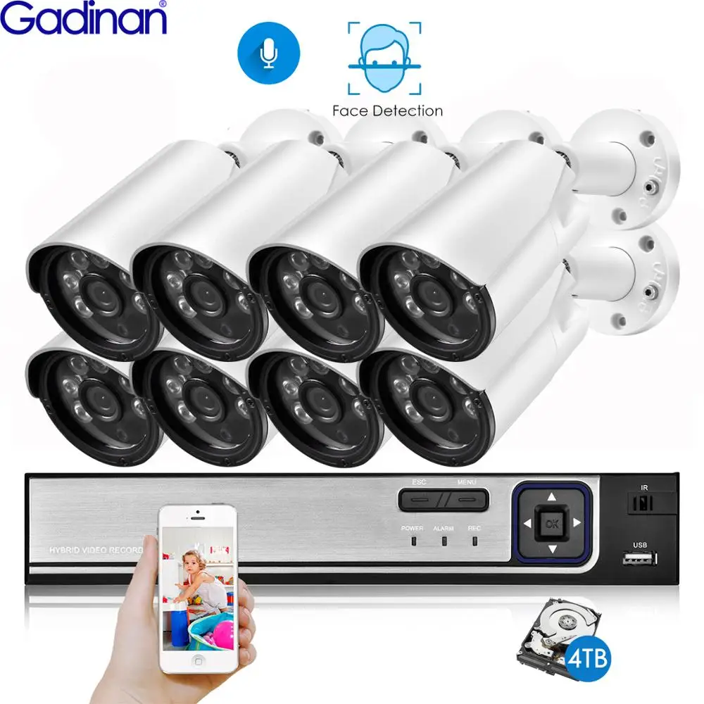 - H265AI 8CH 5MP POE NVR Kit SONY IMX335 Face Detect Audio 28mm IP AI Camera Outdoor CCTV Surveillance Security Camera System