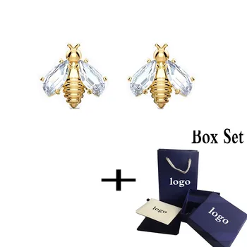 

High quality SWA fashion ETERNAL FLOWER BEE pierced earrings. Vivid and lively shiny bee shape female elegant romantic gift