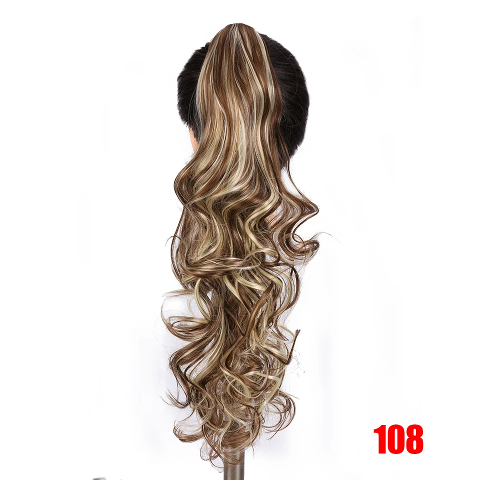 MEIFAN длинные волнистые волосы на заколках конский хвост волосы синтетические парики для наращивания Стиль Коготь пони хвост шиньон для женщин Косплей Вечерние - Цвет: 108