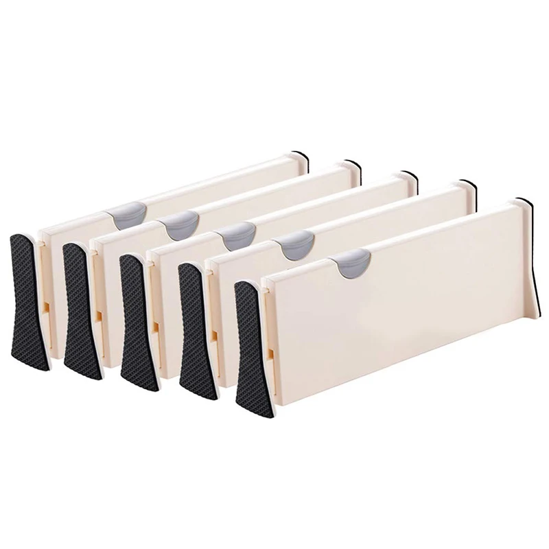 

BESTDrawer Dividers Organizer 5 Pack,Adjustable Separators 4 Inch High Expandable From 11-17 Inch for Bedroom,Bathroom,Closet,Cl