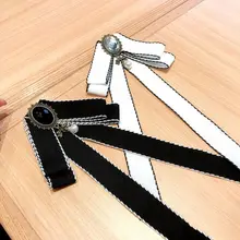 Женская лента галстук-бабочка античный сплав имитация кристалл Ювелирная Брошь булавка галстук C6UD