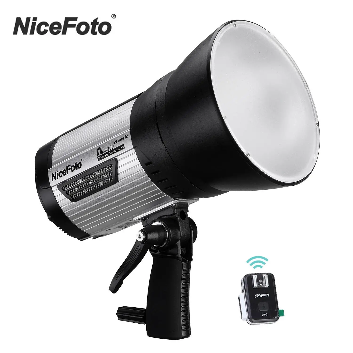 

NiceFoto flash300 Wireless Studio Flash Light Portable 5500K Strobe Lighting Lamp with 2.4GHz Remote Trigger Studio Photography