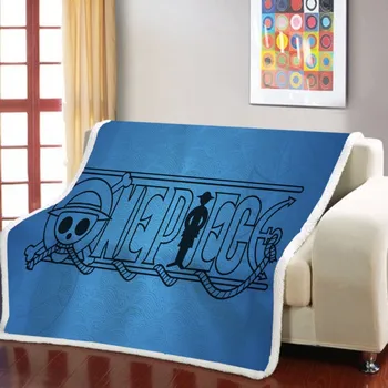 

One Piece Anime Sherpa Fleece Blanket Nap blanket Super Soft Cozy Plush Throw Blanket Teen Large Bedspread Couch Cover Custom
