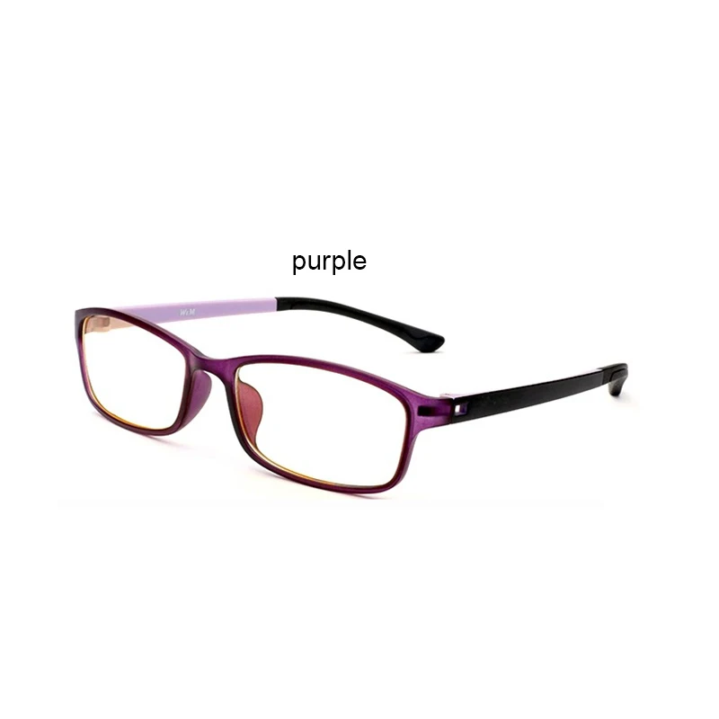 purple Оптические очки в оправе для близоруких классические сверхлегкие очки гибкая рама близорукие по рецепту гибкие оправы для очков TR90 - Цвет оправы: purple