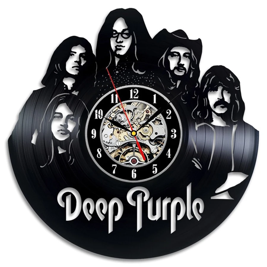 

Vinyl Wall Clock Modern Design Decorative Living Room Deep Purple Watch Wall Clocks Home Decor Silent 12 inch