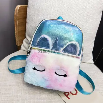 

Cute Women Mini Leather Backpack Teenage Girls Laser Fashion School Bookbags Holographic Unique Travel Rucksack