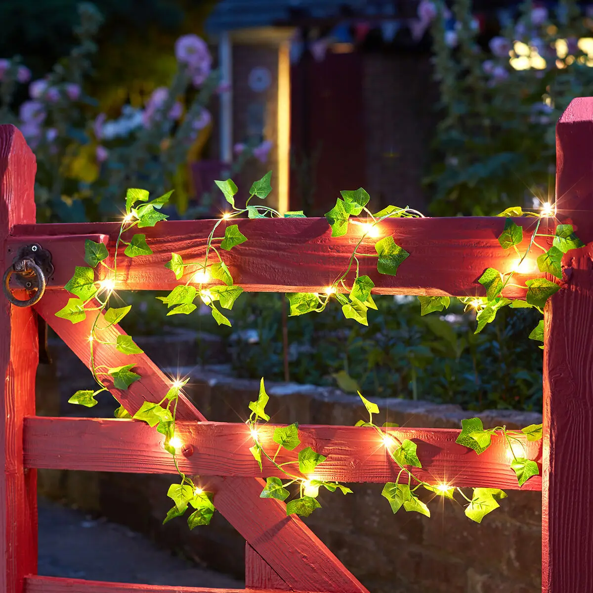 Solar Ivy String Lights LED Outdoor Artificial Vine Lights Garland Fairy String Plant Lamp New Maple Leaf Green Rattan String solar deck lights Solar Lamps