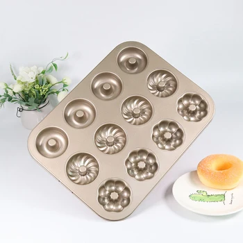 

Cooking Pastry Fondant Home Donuts Kitchen Easy Clean Party Cupcake Baking Bakeware Carbon Steel Muffin Pan Non Stick 12 Cups