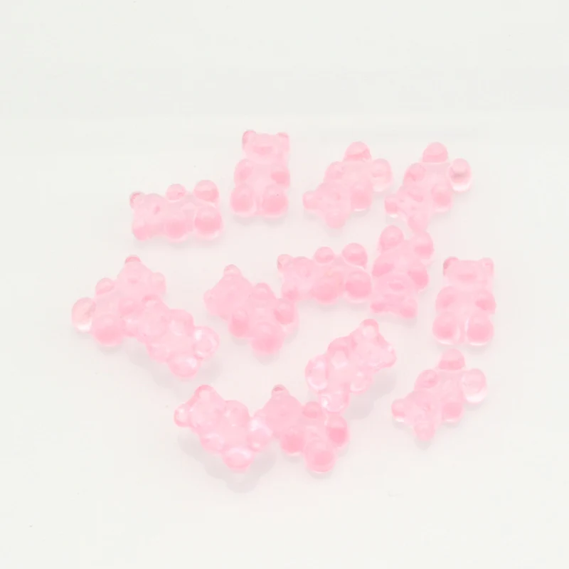 50 шт. 17x11 мм Смешанная прозрачная смола медведь кабошоны украшения ремесла украшения для скрапбукинга Diy аксессуары - Цвет: Pink
