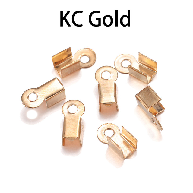 Crimp Bead Connectors Cord End Caps String Ribbon Leather Clip Foldover Cord Ends Fastener For DIY Jewelry Making Supplie