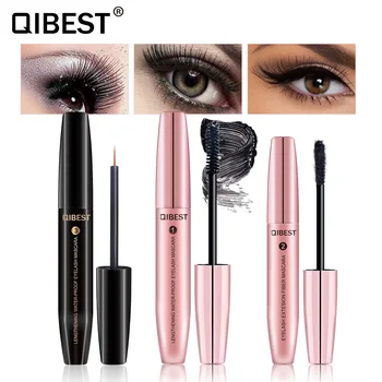 

Qibest Fiber 4D Mascara Kit Thick Long Eyelash Grafting Eyelash Growth Liquid