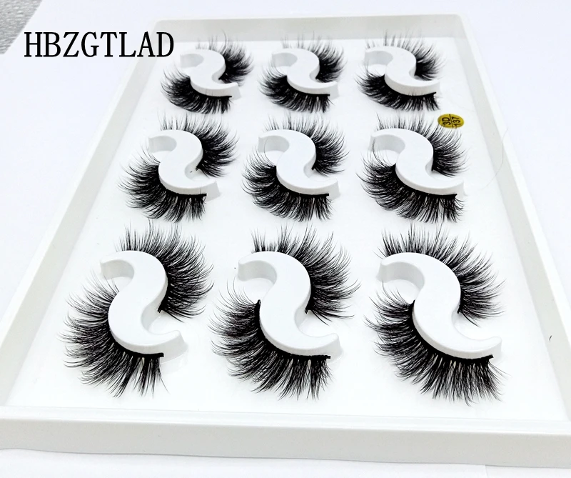 HBZGTLAD 20 пар 3D норковые накладные ресницы 10-25 мм ресницы толстые длинные пушистые ручной работы без грубости норковые ресницы макияж - Цвет: 9 pairs 3D-137