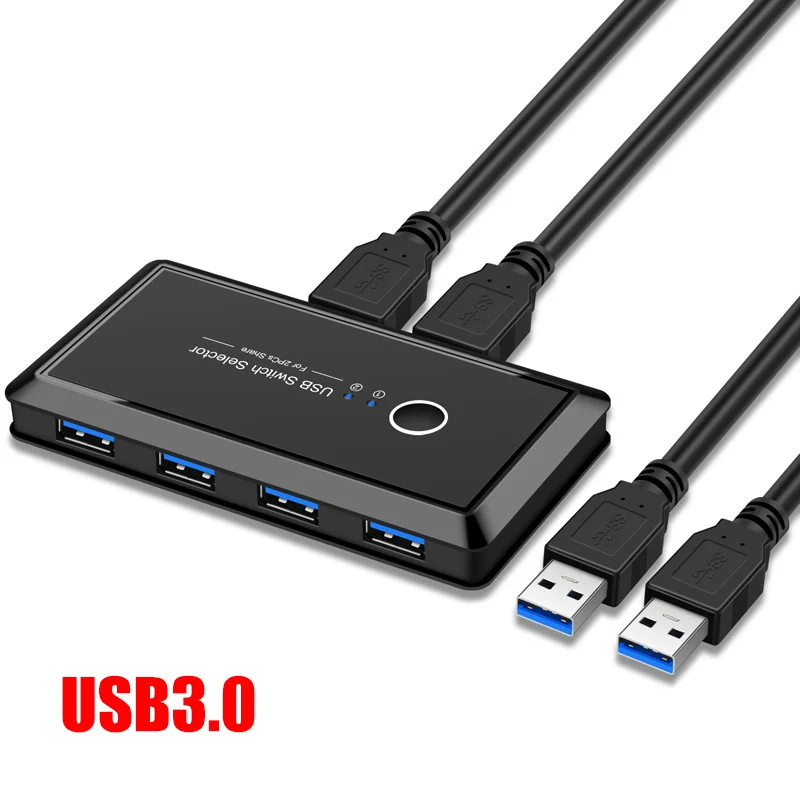 USB3.0 KVM переключатель коробка 2 компьютеры обмен 4 USB устройства для клавиатуры сканер проектор DQ-Drop - Цвет: USB3.0