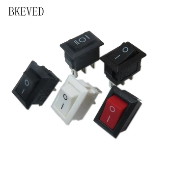 

10Pcs Push Button Switch 10x15mm SPST 2Pin 3pin 3A 250V KCD11 Snap-in On Off Boat Rocker Switch 10MM*15MM Black Red White